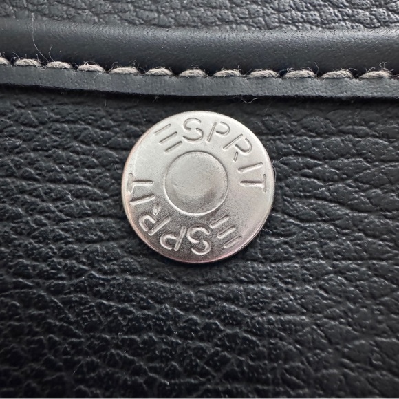 Esprit Vintage Messenger Bag Black Leather Crossbody Briefcase Commuter Gift - Picture 8 of 15